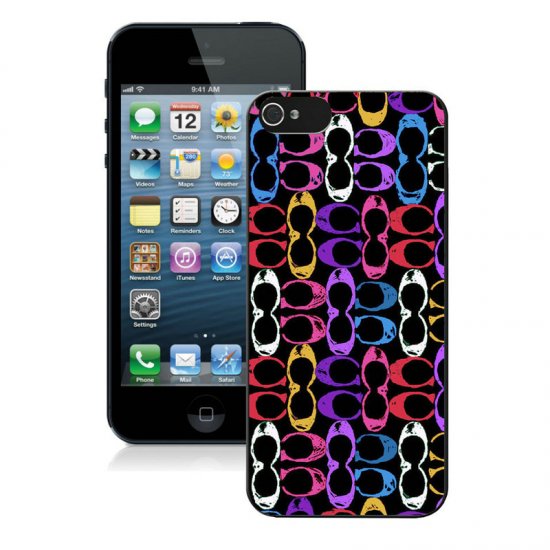 Coach Logo Monogram Multicolor iPhone 5 5S Cases AUJ - Click Image to Close